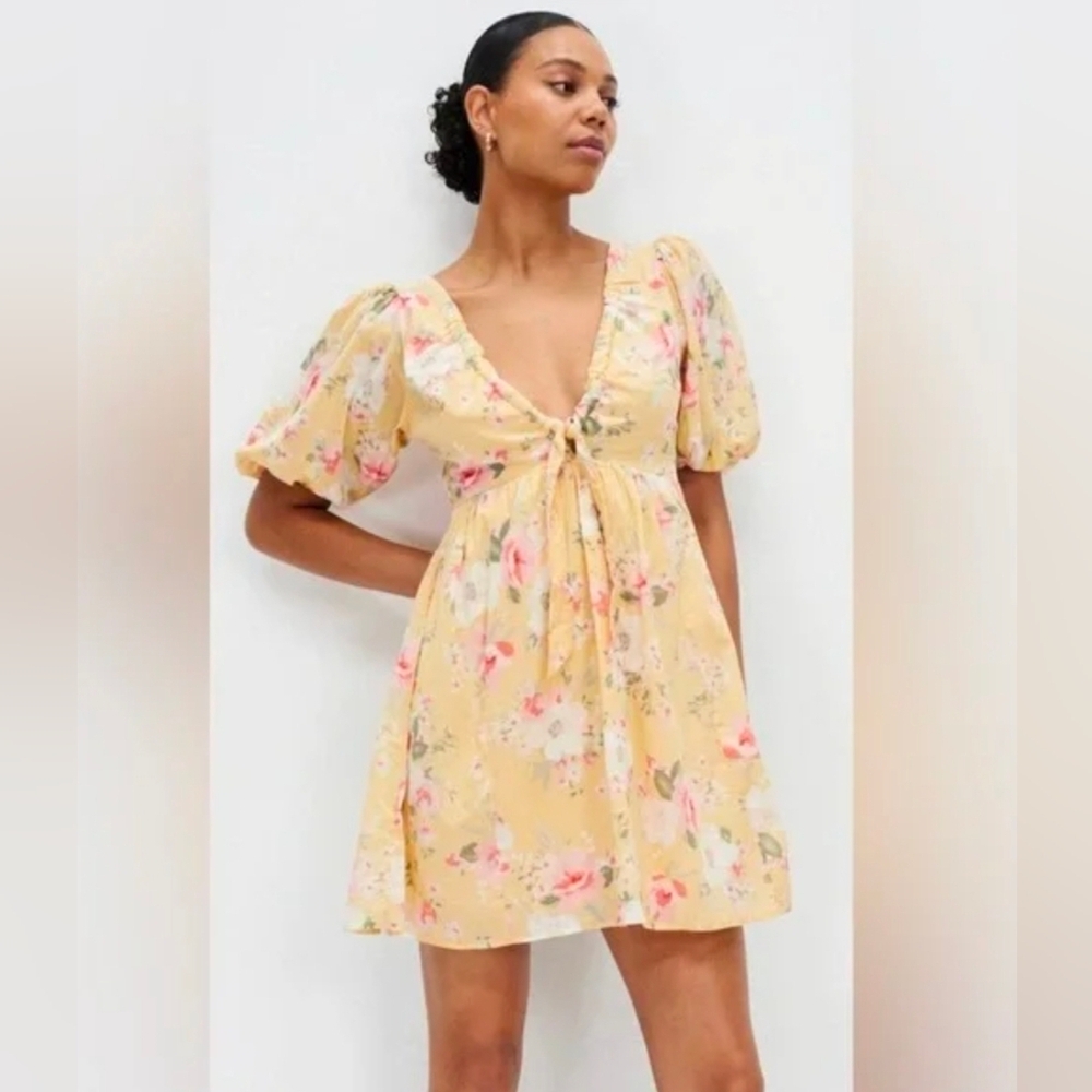 Abercrombie Deep V Neckline Floral Mini Dress - Picture 10 of 10